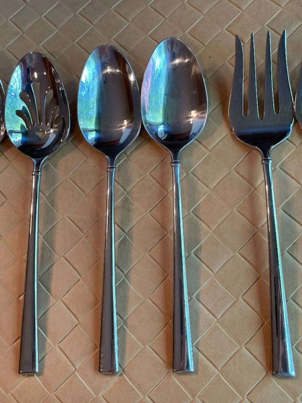 Wedgewood Flatware 2 Serving Spoons & 1 Fork Set of 3 Unknown Pattern